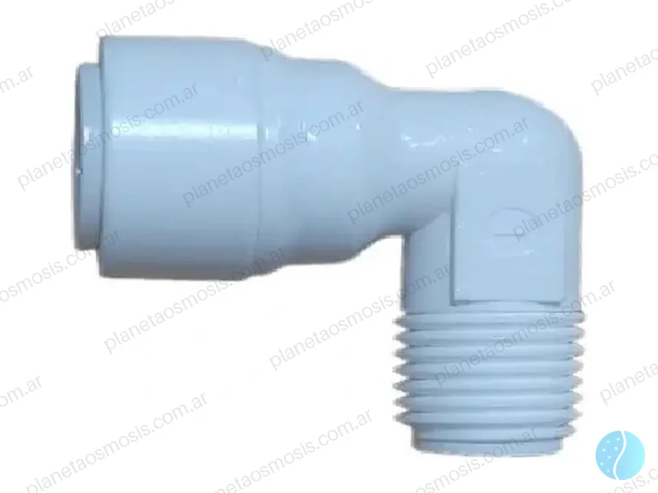 Conector L 1/4 manguera 1/4 rosca s/oring