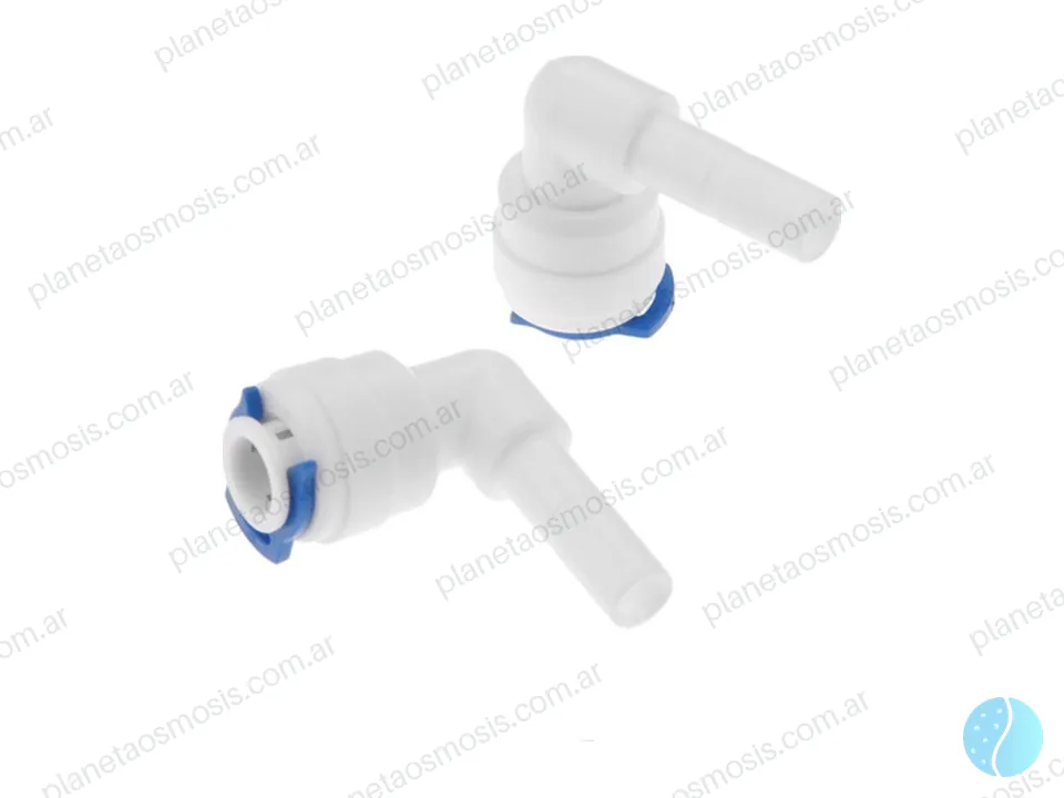 Conector L 1/4 manguera - 1/4 pico