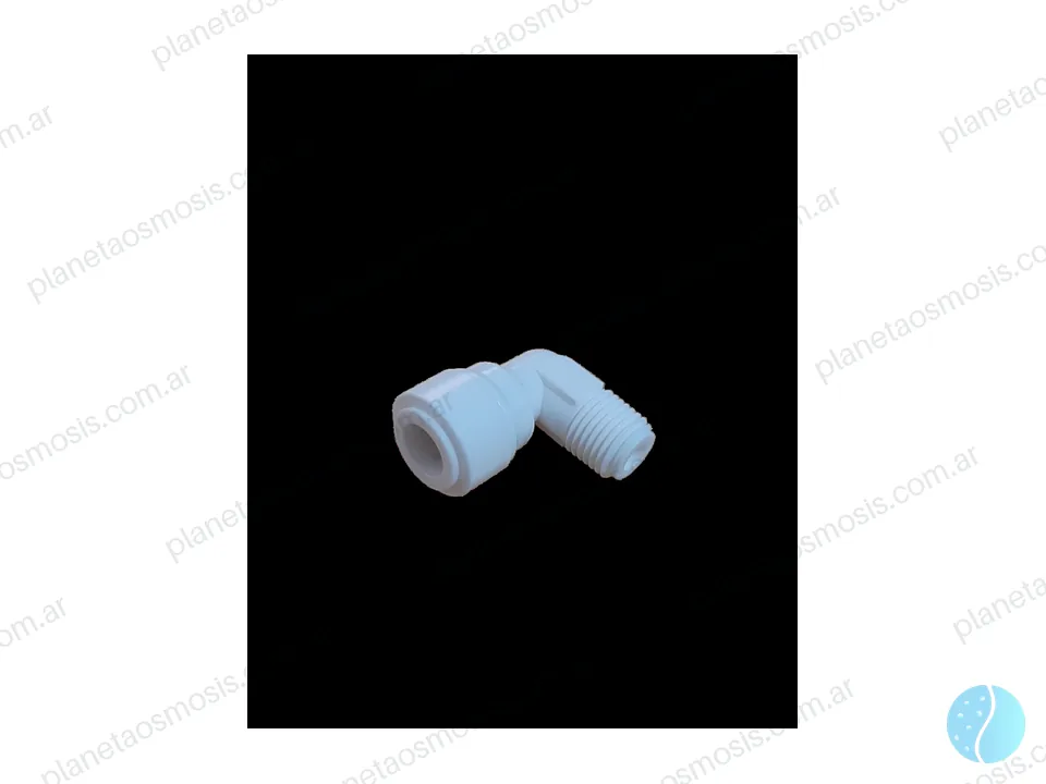 Conector L 3/8 manguera - 1/4 rosca