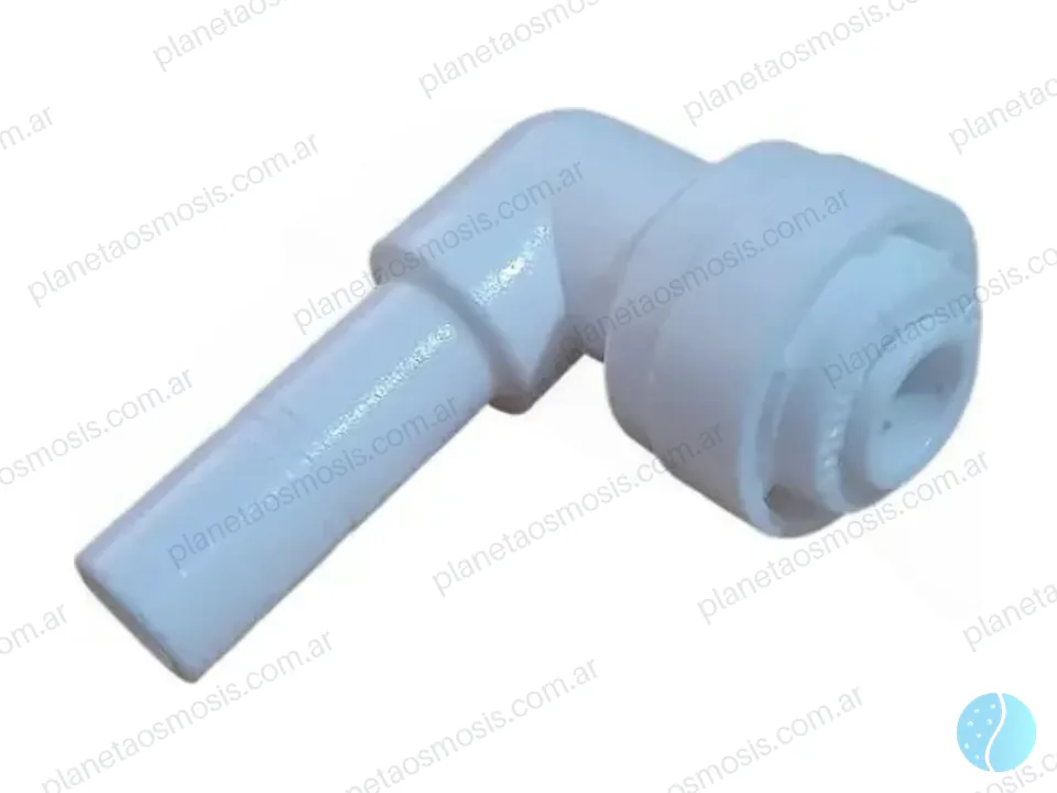 Conector L 1/4 manguera - 3/8 pico