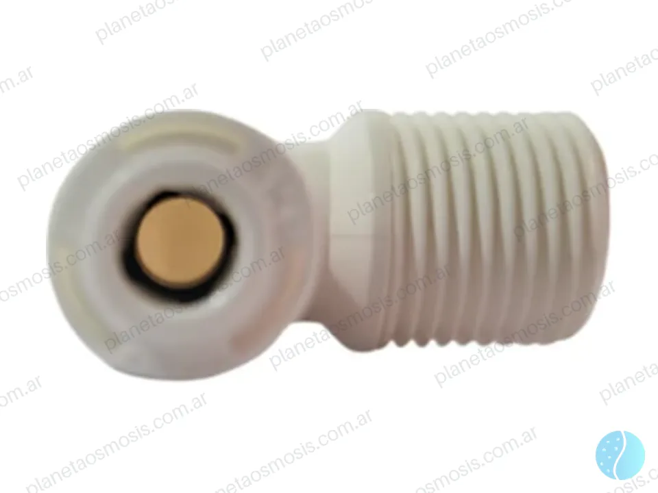 Conector L 1/4 manguera - 3/8 rosca M