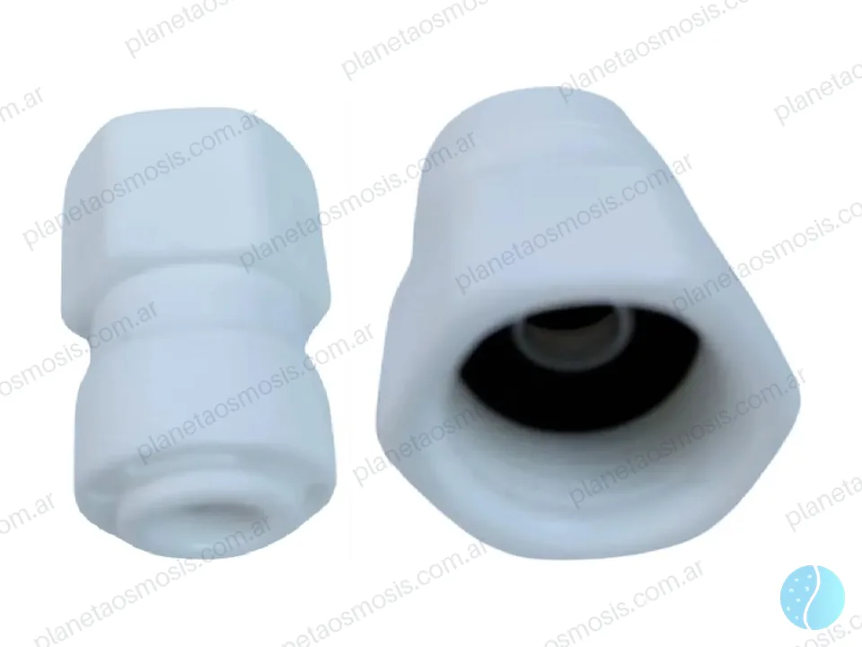 Conector recto 1/4 manguera - 1/4 rosca hembra