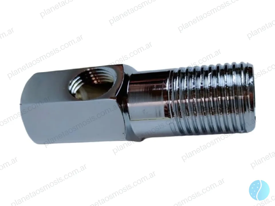 Conector T metálico 1/2 - 1/2 - a manguera 1/4