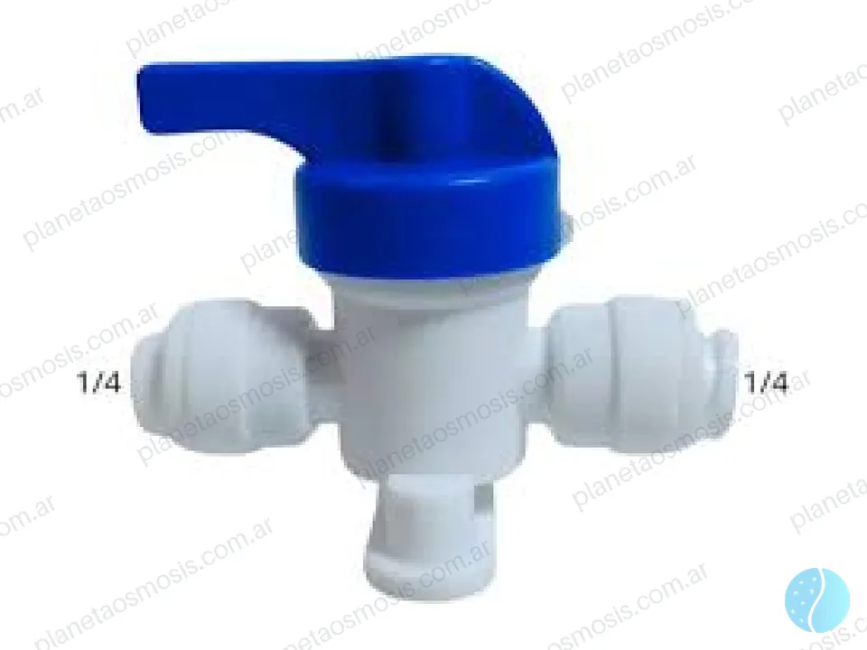 Llave de paso plástica de 1/4 - 1/4 manguera