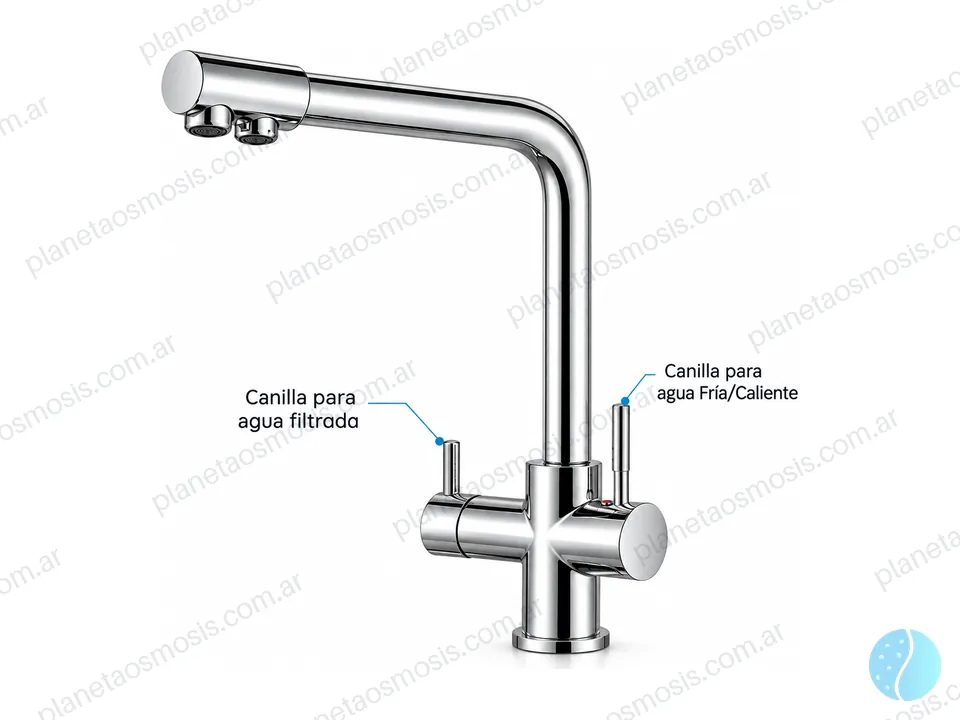 Canilla triple comando metal