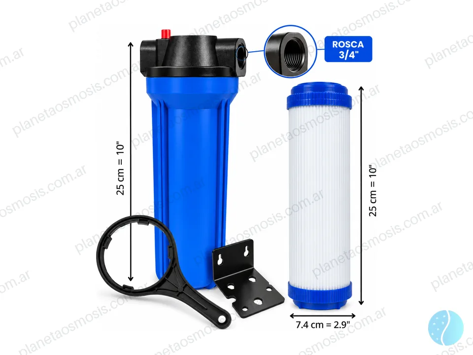 Prefiltro 10" azul 3/4" con CAG