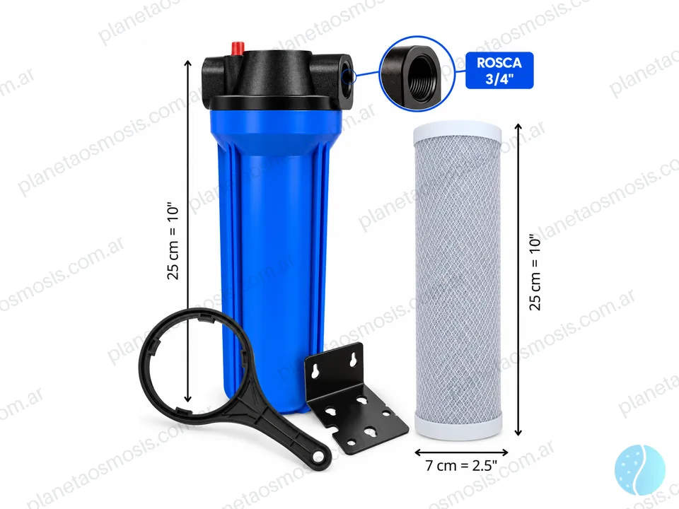 Prefiltro 10" azul 3/4" con CTO