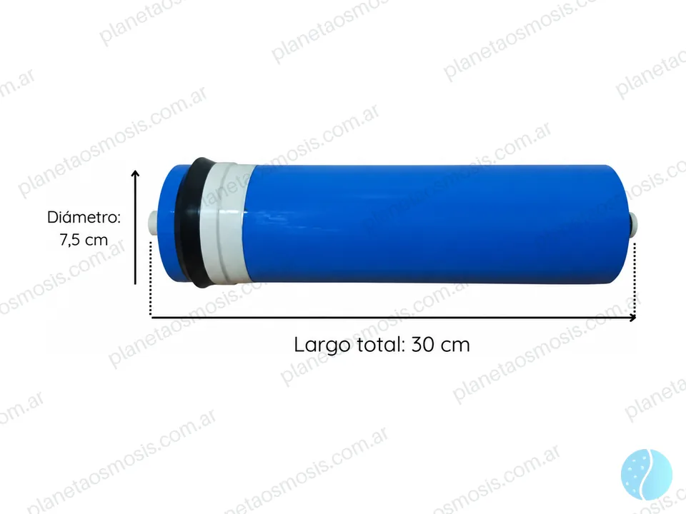 Membrana de ósmosis inversa 200 GPD / 800 L - 2812 Aquahome 7.2 mm